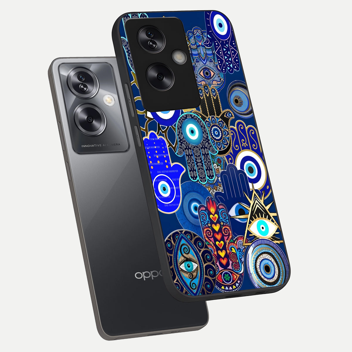  Mystic Palm Guard phone case For Oppo A79 showing premium glass back cover with detailed artwork