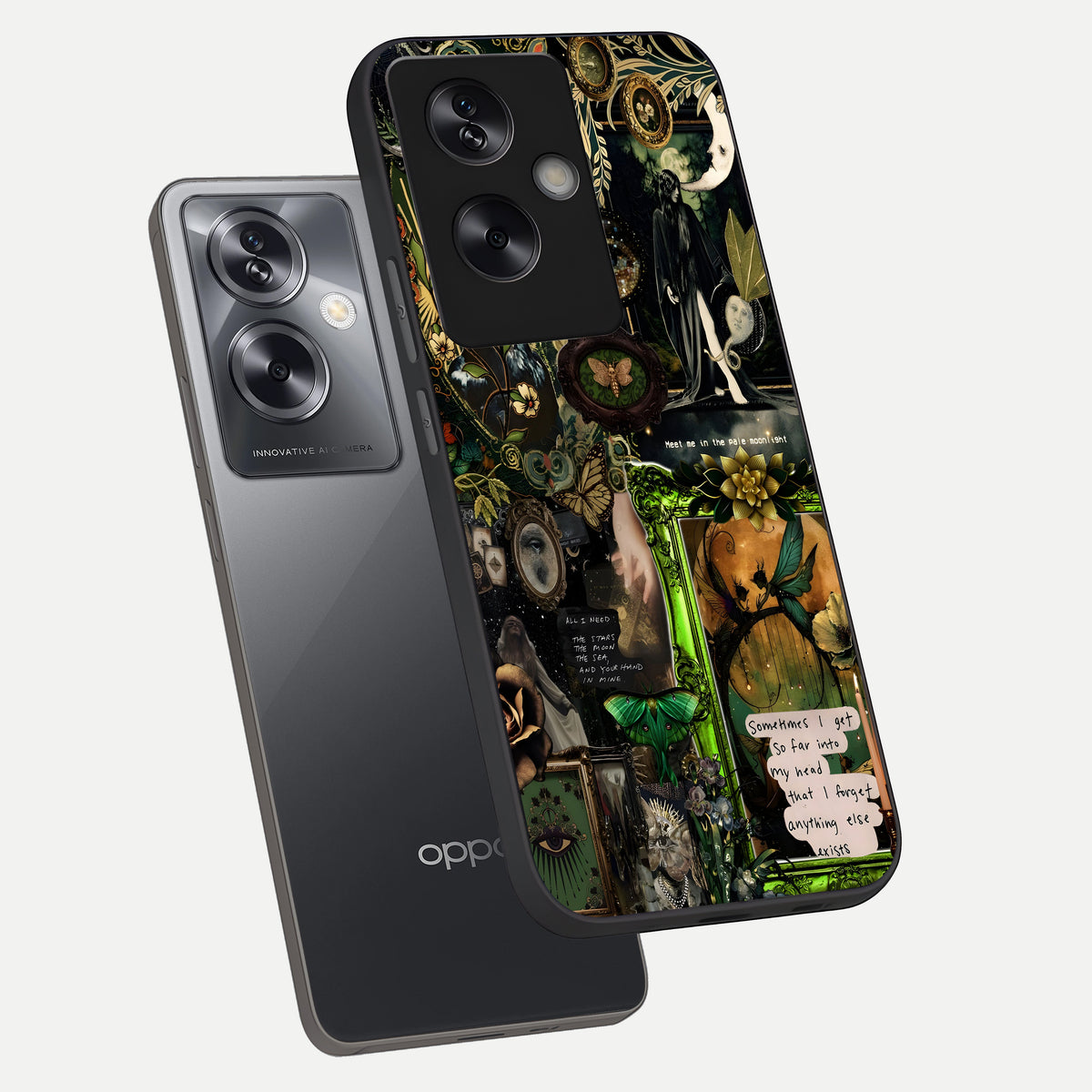  Mystic Woods Secret phone case For Oppo A79 showing premium glass back cover with detailed artwork