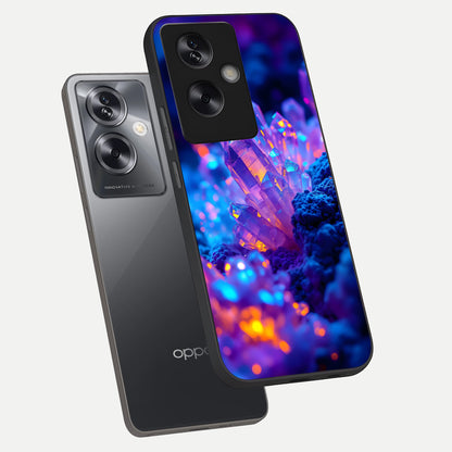  Neon Aura Shards phone case For Oppo A79 showing premium glass back cover with detailed artwork