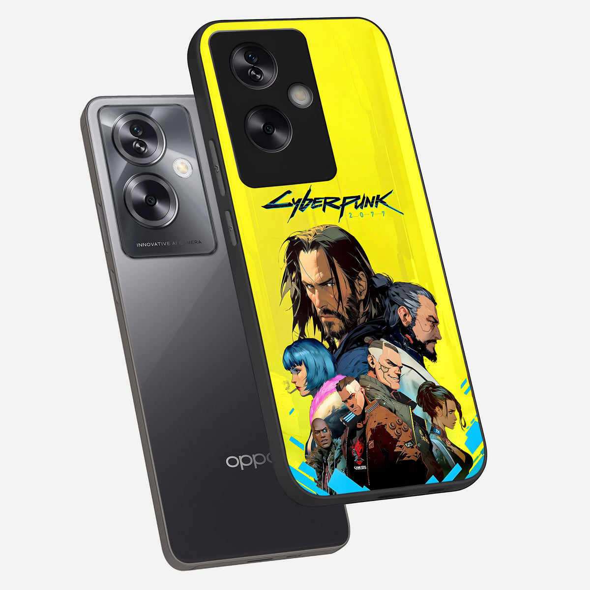  Neon Rebel Genesis phone case For Oppo A79 showing premium glass back cover with detailed artwork