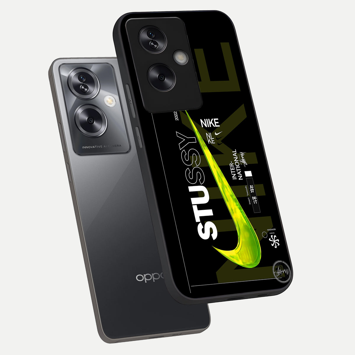  Neon Street Edition phone case For Oppo A79 showing premium glass back cover with detailed artwork