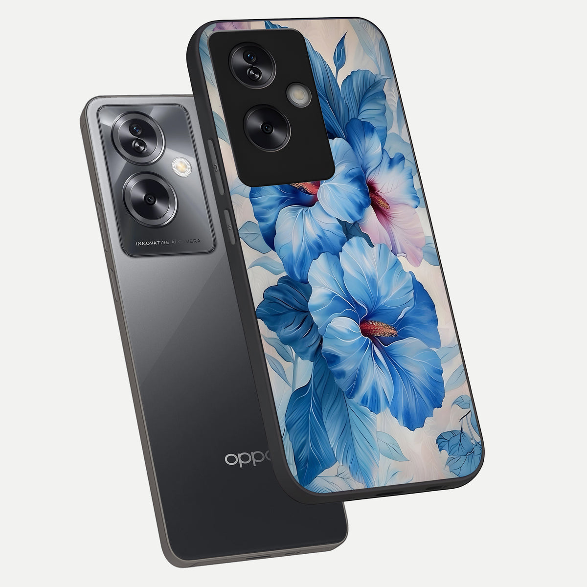  Ocean Hibiscus Grace phone case For Oppo A79 showing premium glass back cover with detailed artwork