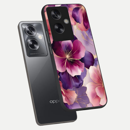  Pink Bouquet Florals phone case For Oppo A79 showing premium glass back cover with detailed artwork