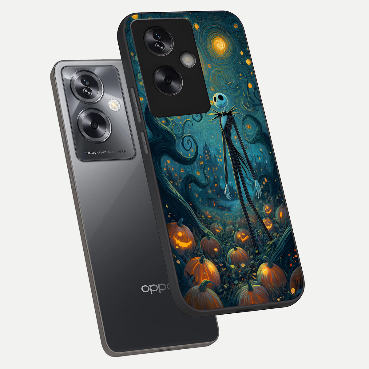  Pumpkin Moonlight Tale phone case For Oppo A79 showing premium glass back cover with detailed artwork