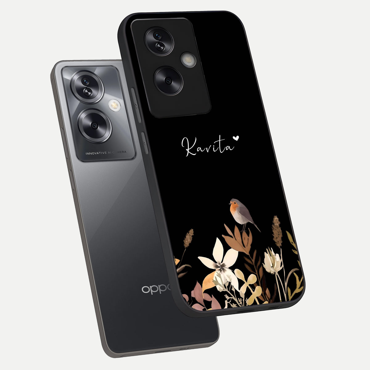  Quiet Garden Tune Custom Name phone case For Oppo A79 showing premium glass back cover with detailed artwork