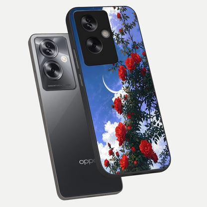  Rose Drift Flowers phone case For Oppo A79 showing premium glass back cover with detailed artwork