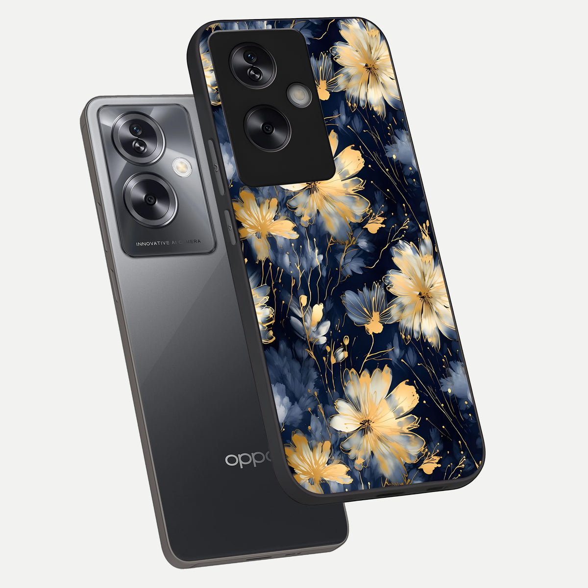  Royal Petal Dream phone case For Oppo A79 showing premium glass back cover with detailed artwork