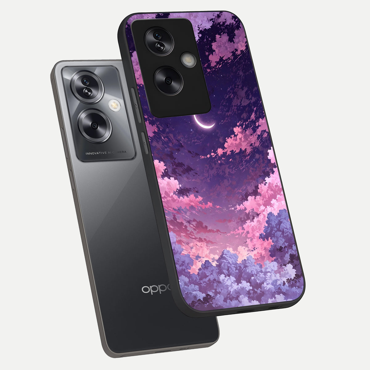 Sky Drift Clouds phone case For Oppo A79 showing premium glass back cover with detailed artwork