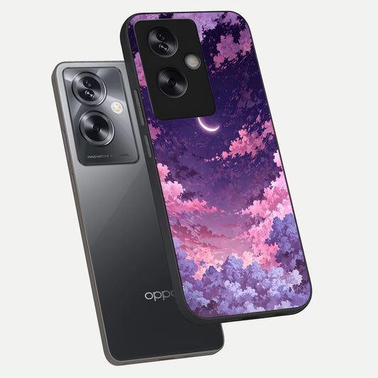  Sky Drift Clouds phone case For Oppo A79 showing premium glass back cover with detailed artwork