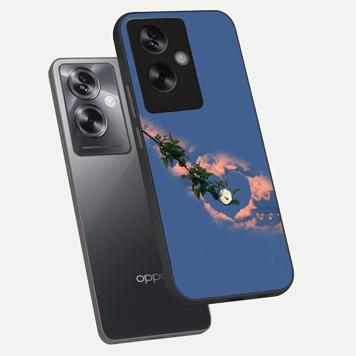  Sky Under Tree phone case For Oppo A79 showing premium glass back cover with detailed artwork