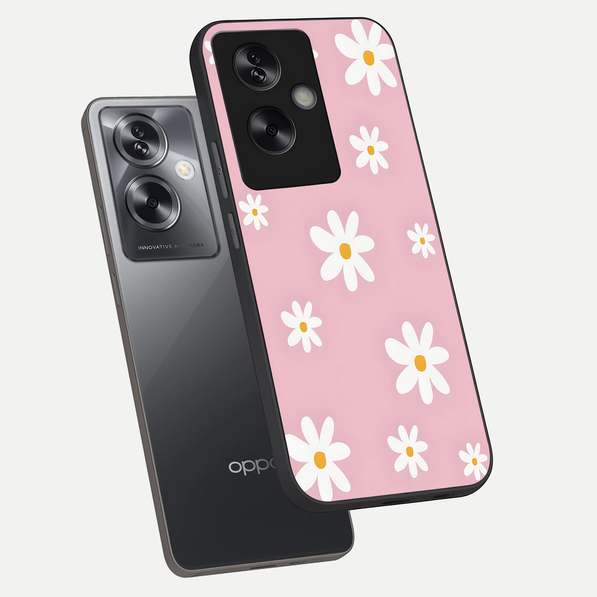  Soft Daisy Bliss phone case For Oppo A79 showing premium glass back cover with detailed artwork