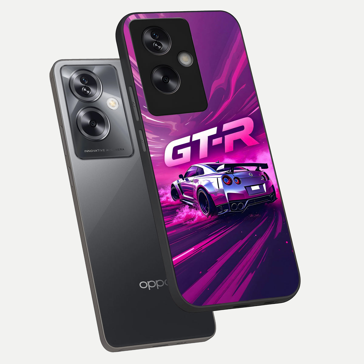  Speed Drift Legend phone case For Oppo A79 showing premium glass back cover with detailed artwork
