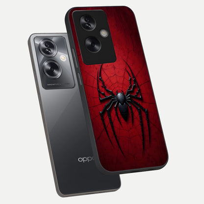  Superhero Web Emblem phone case For Oppo A79 showing premium glass back cover with detailed artwork