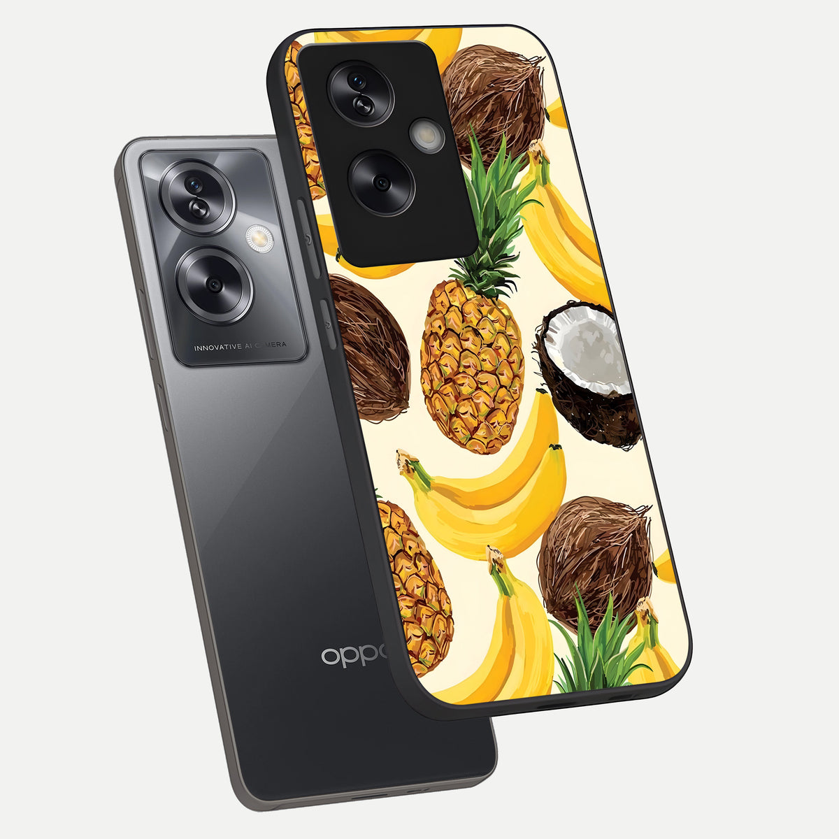  Tropical Fruit Mood phone case For Oppo A79 showing premium glass back cover with detailed artwork
