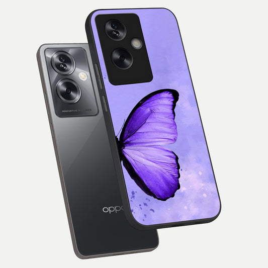  Violet Dream Wing phone case For Oppo A79 showing premium glass back cover with detailed artwork
