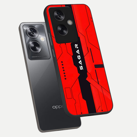  Voltage Rise CYBERPUNK Custom Name phone case For Oppo A79 showing premium custom name glass back cover