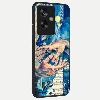  Aesthetic Divider back cover For Oppo A79 slim fit glass case with vibrant aesthetic design