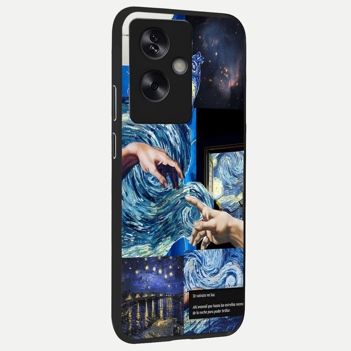  Aesthetic Vando Hands back cover For Oppo A79 slim fit glass case with vibrant aesthetic design