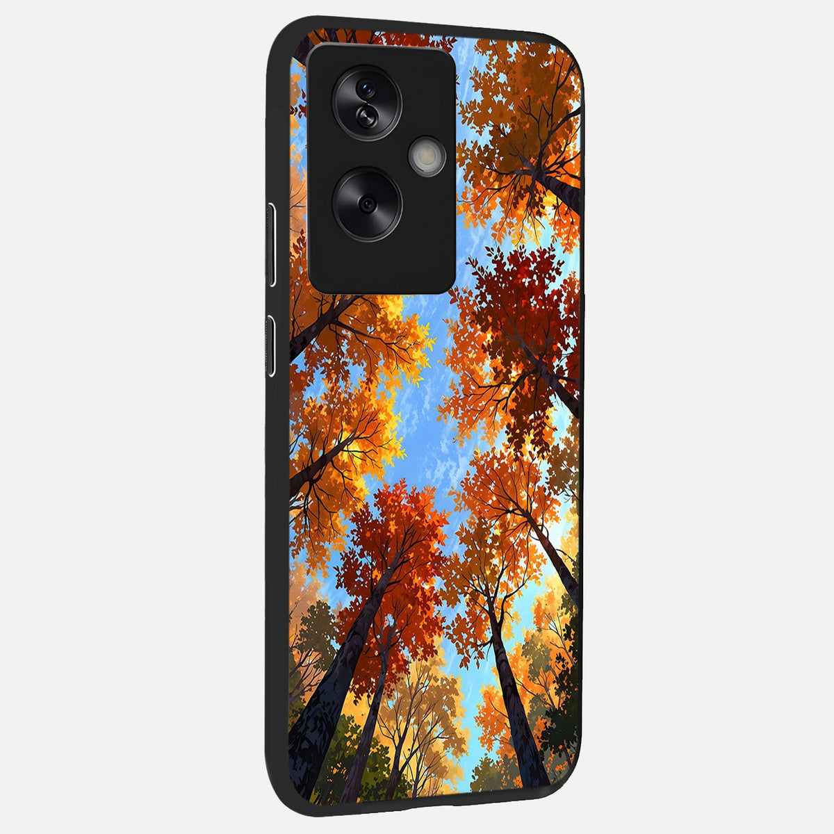  Autumn Sky Rise back cover For Oppo A79 slim fit glass case with vibrant aesthetic design