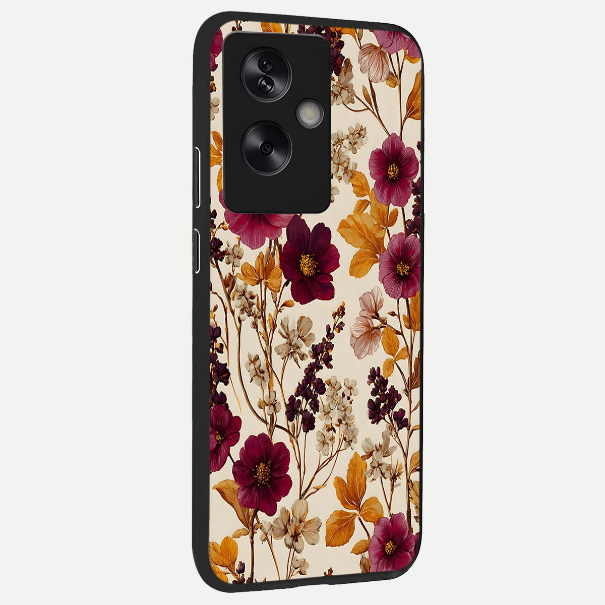  Autumn Wine Bloom back cover For Oppo A79 slim fit glass case with vibrant aesthetic design