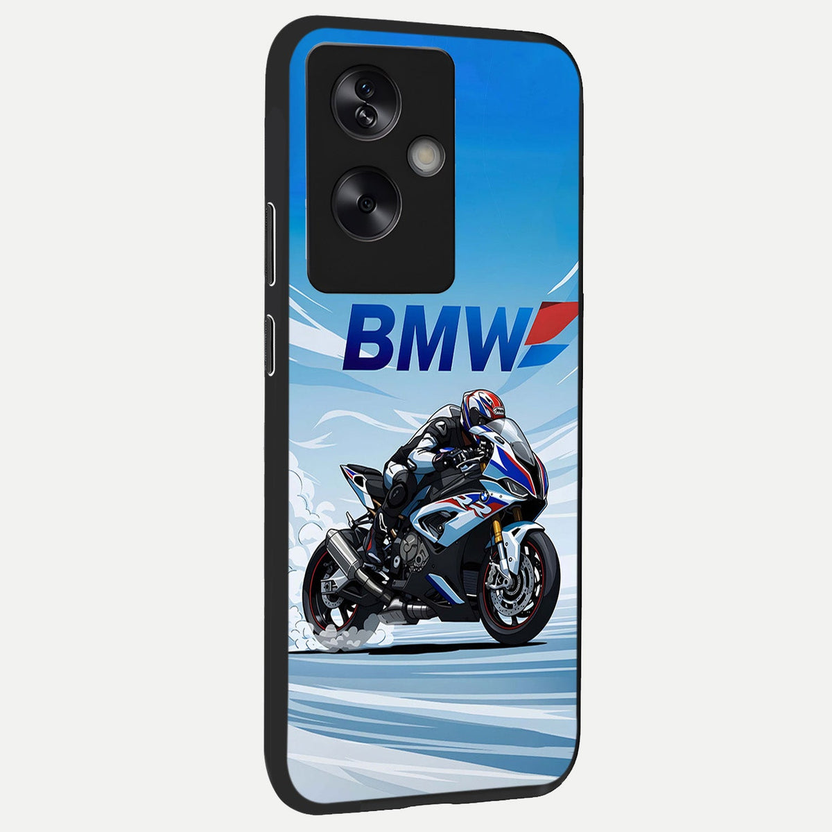  BMW Power Drift back cover For Oppo A79 slim fit glass case with vibrant aesthetic design