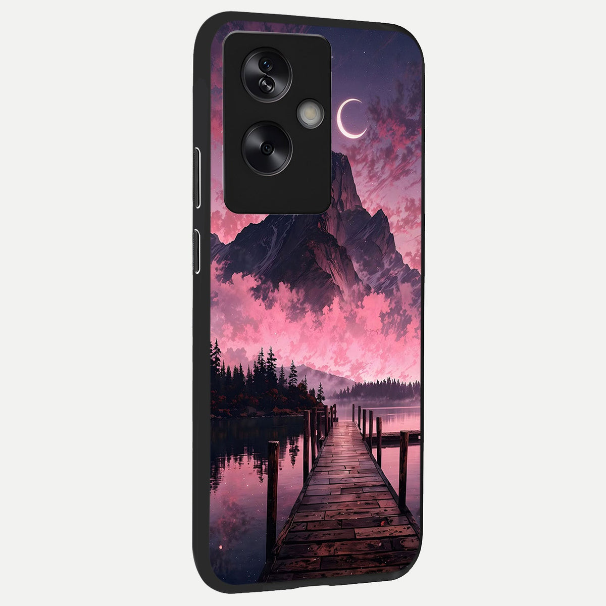  Beautiful Mountain View back cover For Oppo A79 slim fit glass case with vibrant aesthetic design