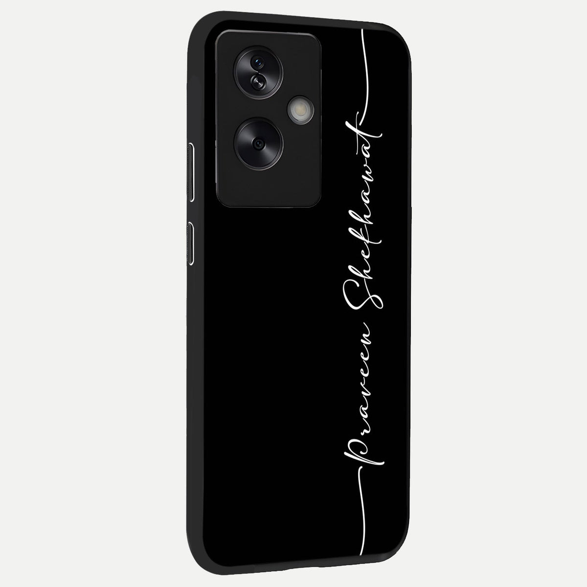  Black Tune Custom Name back cover For Oppo A79 slim fit glass case with vibrant aesthetic design