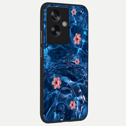  Bloom Thread Art back cover For Oppo A79 slim fit glass case with vibrant aesthetic design