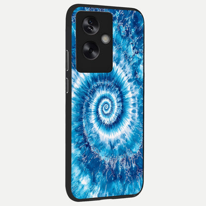  Blue Galaxy Wave back cover For Oppo A79 slim fit glass case with vibrant aesthetic design