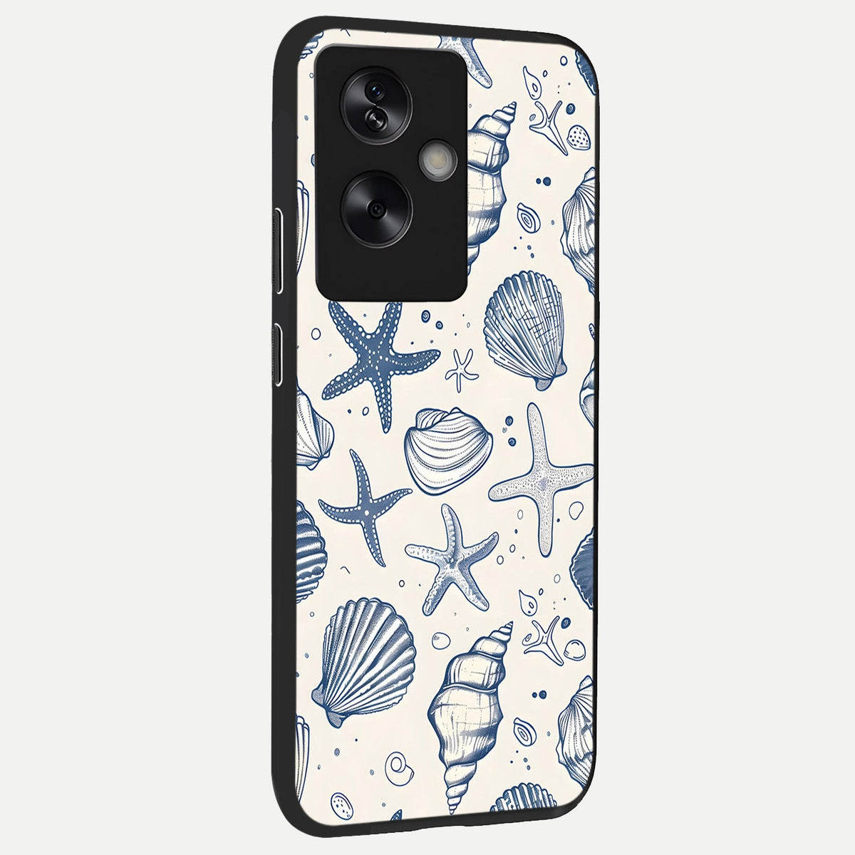  Blue Ocean Outline back cover For Oppo A79 slim fit glass case with vibrant aesthetic design
