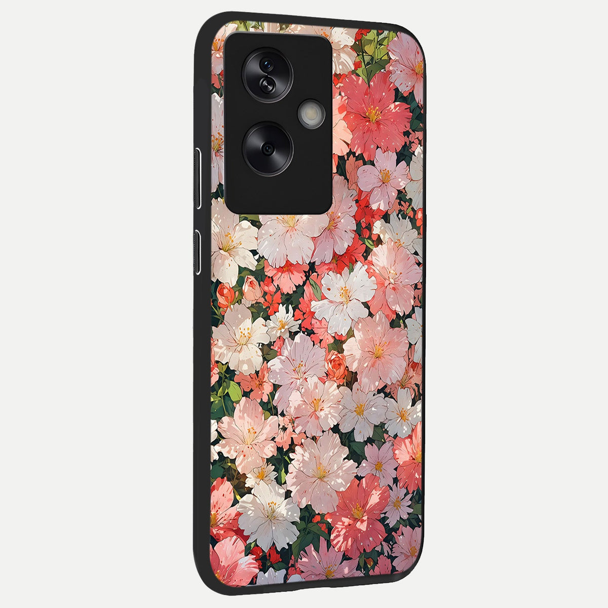  Blush Bloom Field back cover For Oppo A79 slim fit glass case with vibrant aesthetic design