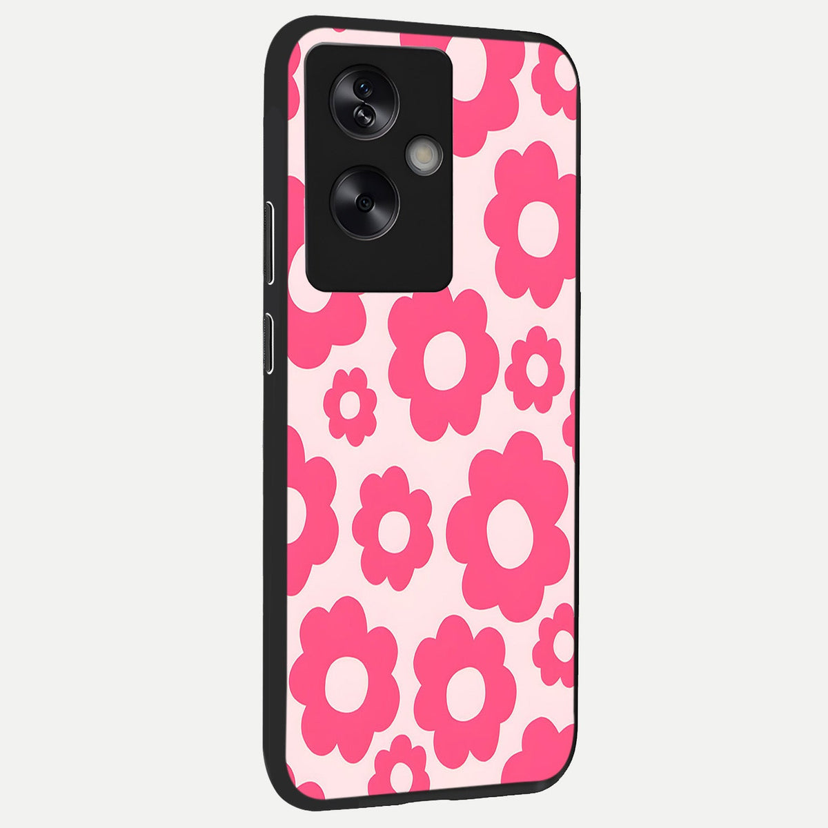  Blush Flower Pop back cover For Oppo A79 slim fit glass case with vibrant aesthetic design