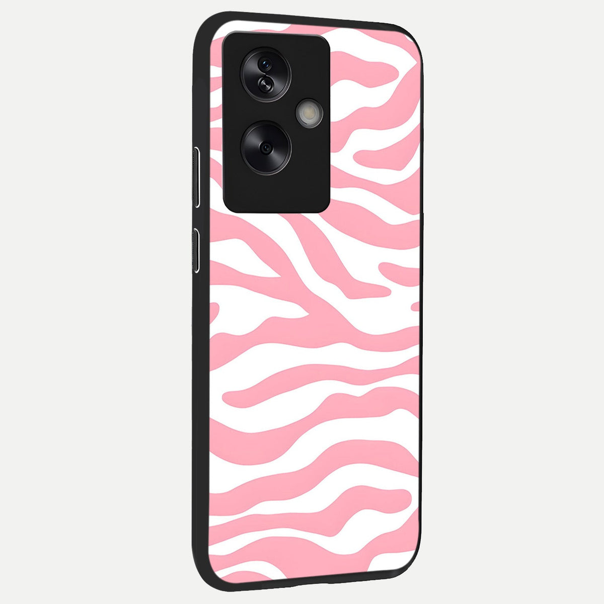  Blush Zebra Flow back cover For Oppo A79 slim fit glass case with vibrant aesthetic design
