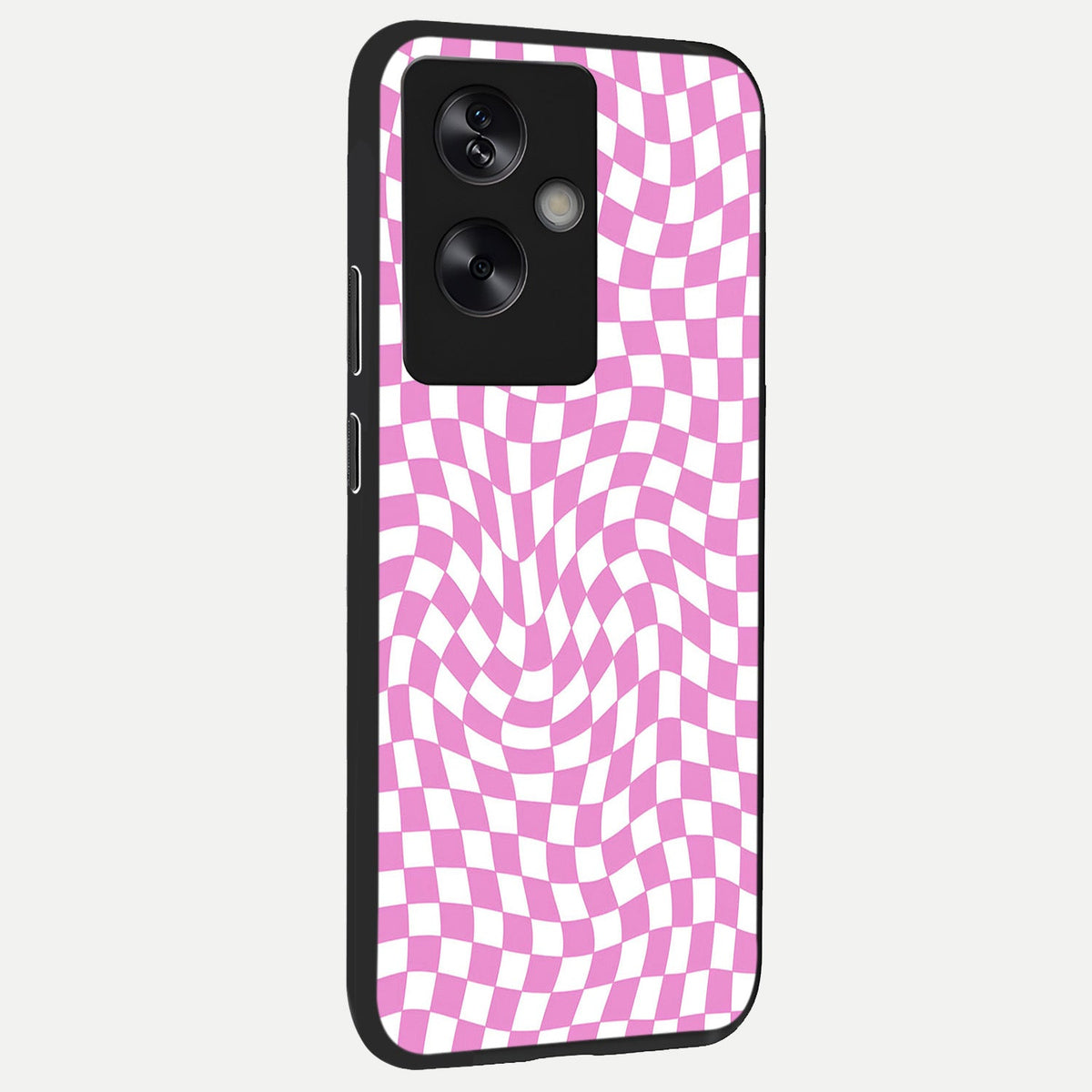  Bubblegum Check Wave back cover For Oppo A79 slim fit glass case with vibrant aesthetic design