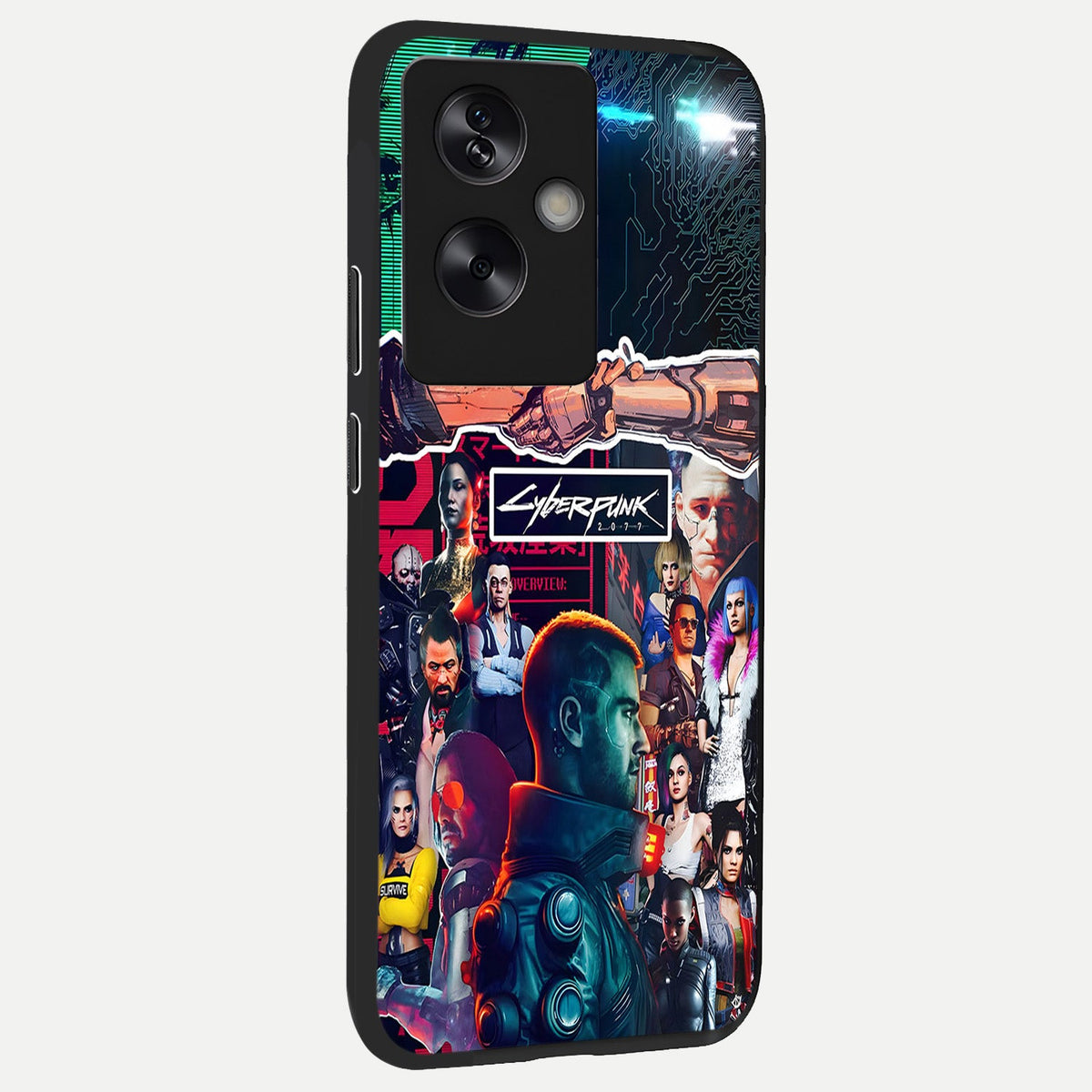  CYBERPUNK Legacy back cover For Oppo A79 slim fit glass case with vibrant aesthetic design