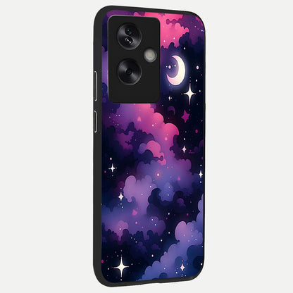  Celestial Moon Magic back cover For Oppo A79 slim fit glass case with vibrant aesthetic design