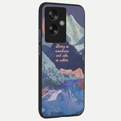  Celestial Mountain Calm back cover For Oppo A79 slim fit glass case with vibrant aesthetic design