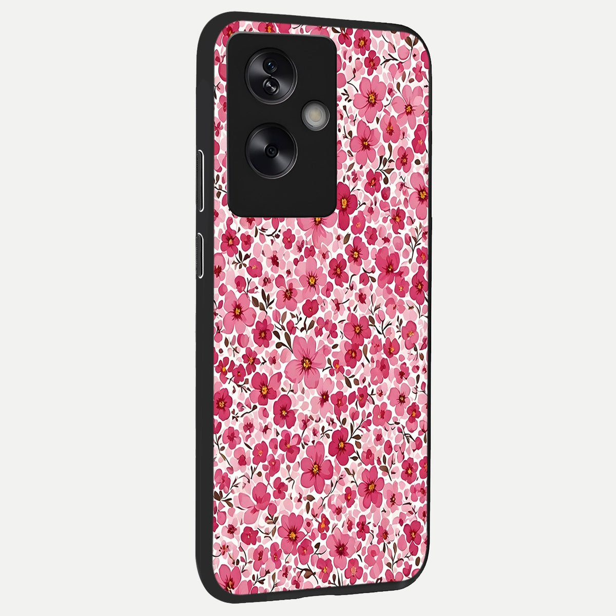  Cherry Blossom Charm back cover For Oppo A79 slim fit glass case with vibrant aesthetic design