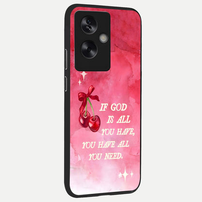  Cherry Quote back cover For Oppo A79 slim fit glass case with vibrant aesthetic design