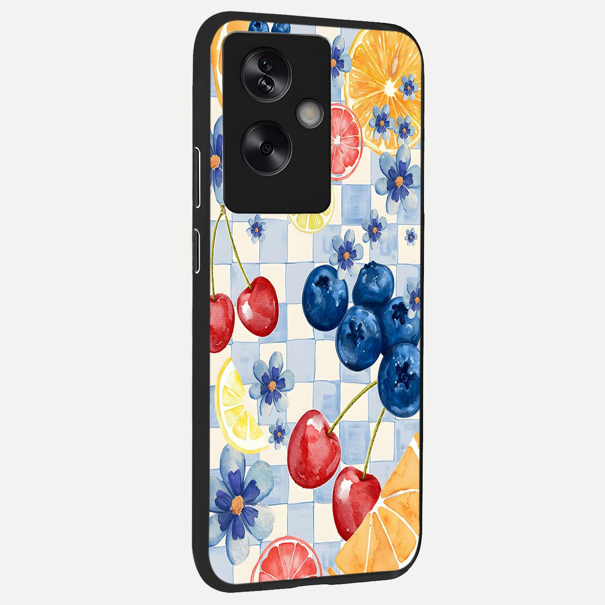  Citrus Bloom Joy back cover For Oppo A79 slim fit glass case with vibrant aesthetic design