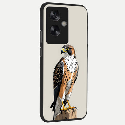  Clever Eagle back cover For Oppo A79 slim fit glass case with vibrant aesthetic design