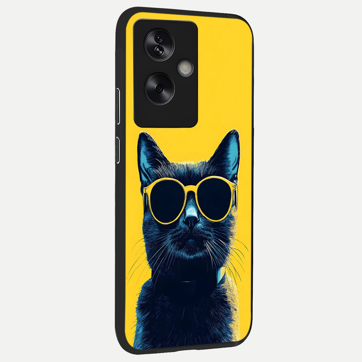  Cool Cat Vibes back cover For Oppo A79 slim fit glass case with vibrant aesthetic design