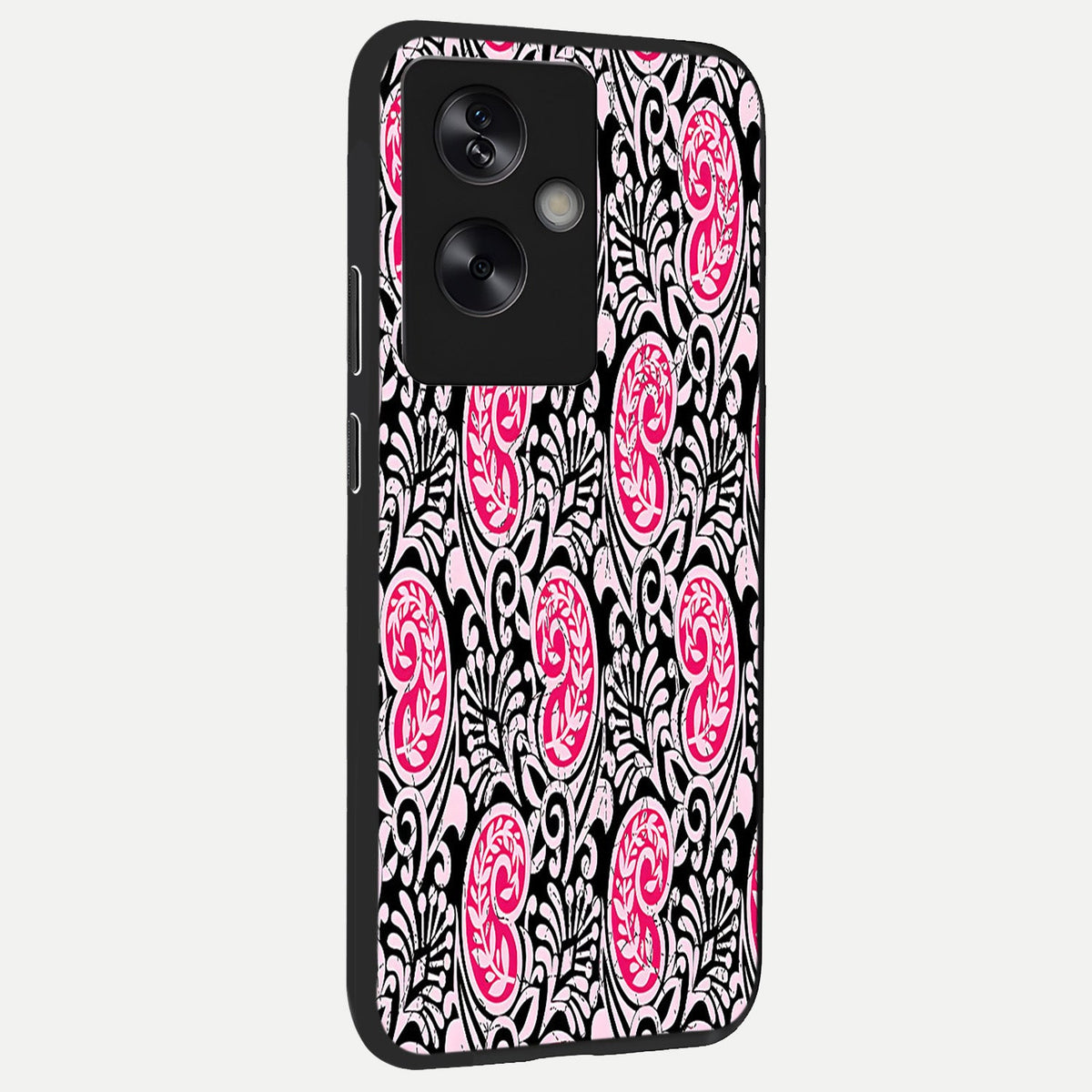  Crimson Paisley Charm back cover For Oppo A79 slim fit glass case with vibrant aesthetic design