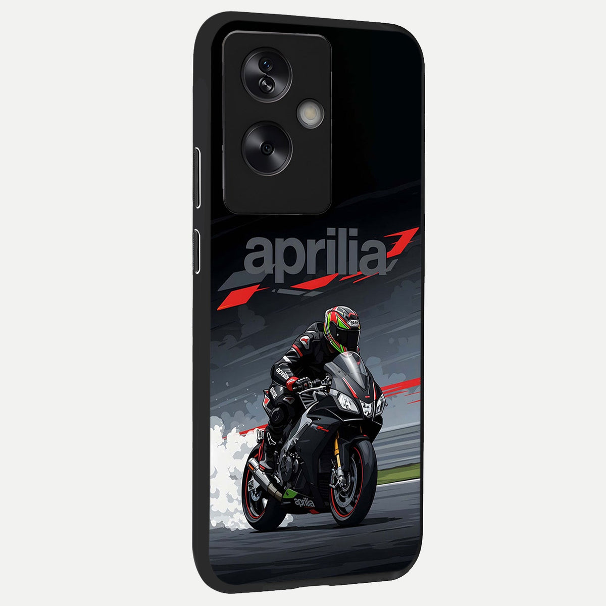  Dark Aprilla back cover For Oppo A79 slim fit glass case with vibrant aesthetic design