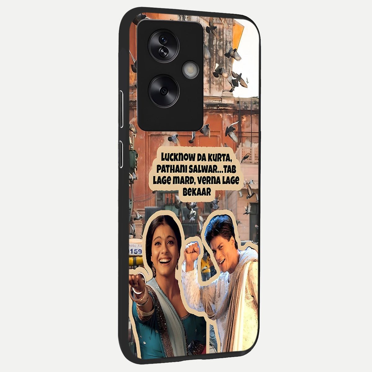  Desi Retro Vibes back cover For Oppo A79 slim fit glass case with vibrant aesthetic design