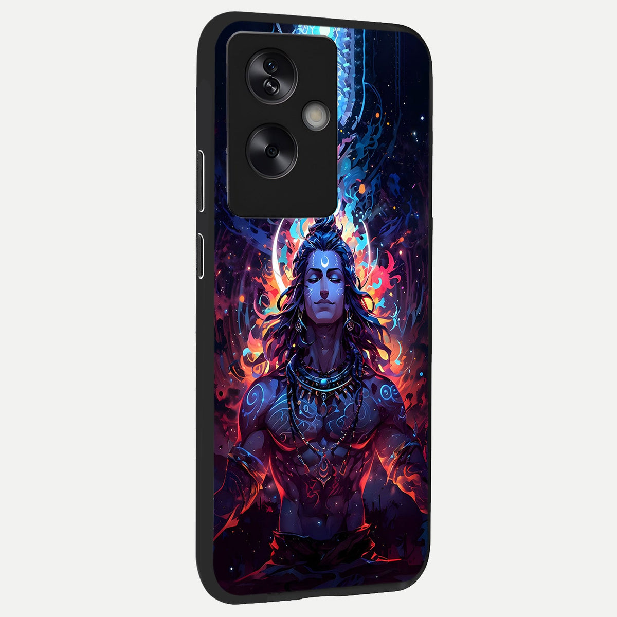  Divine Fire Shiv back cover For Oppo A79 slim fit glass case with vibrant aesthetic design