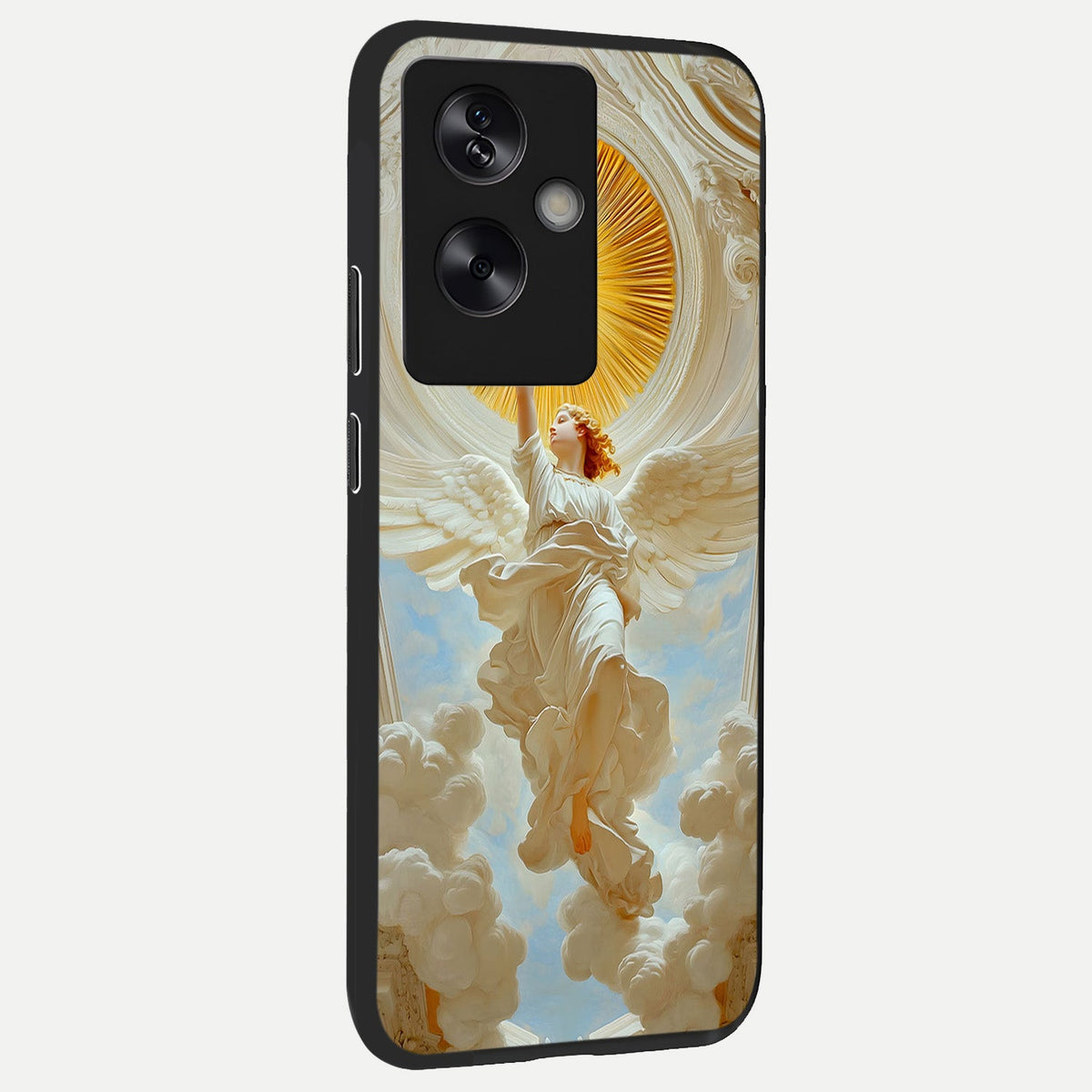  Divine Light Angel back cover For Oppo A79 slim fit glass case with vibrant aesthetic design