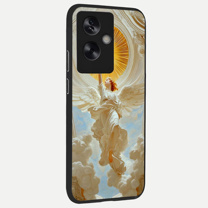  Divine Light Angel back cover For Oppo A79 slim fit glass case with vibrant aesthetic design