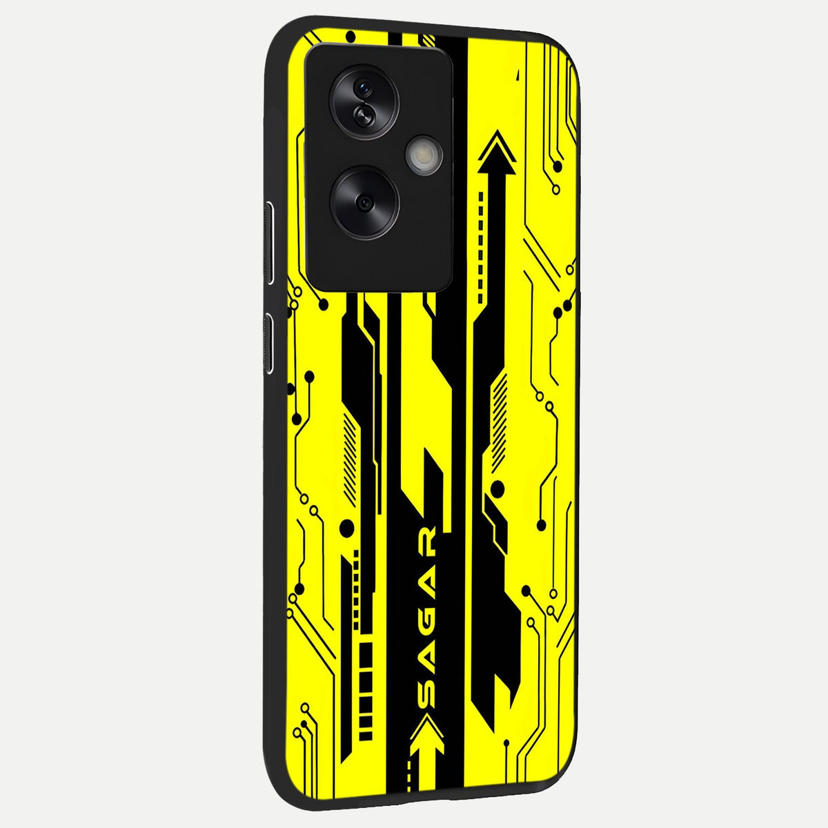  Electric Pulse CYBERPUNK Custom Name back cover For Oppo A79 slim fit glass case with vibrant aesthetic design