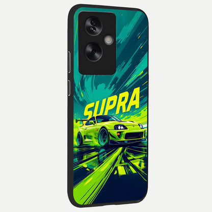  Electric Supra Thunder back cover For Oppo A79 slim fit glass case with vibrant aesthetic design